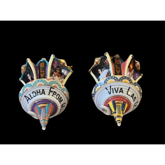 Bradford Exchange Set1 Elvis Presley Ornaments Pair 99401.Marquee Magic 2003 - Picture 1 of 12